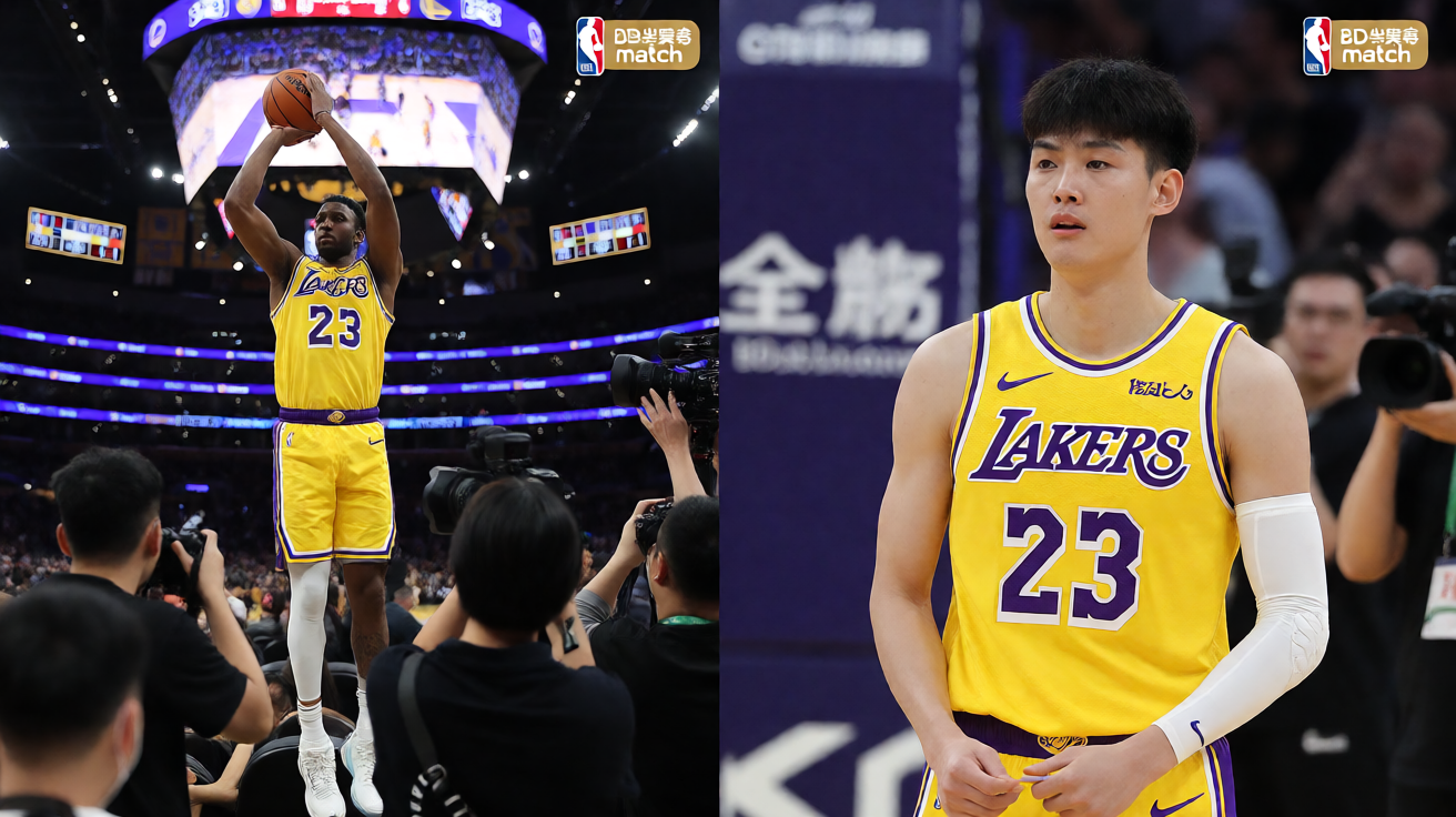 NBA湖人对阵勇士的篮球比赛